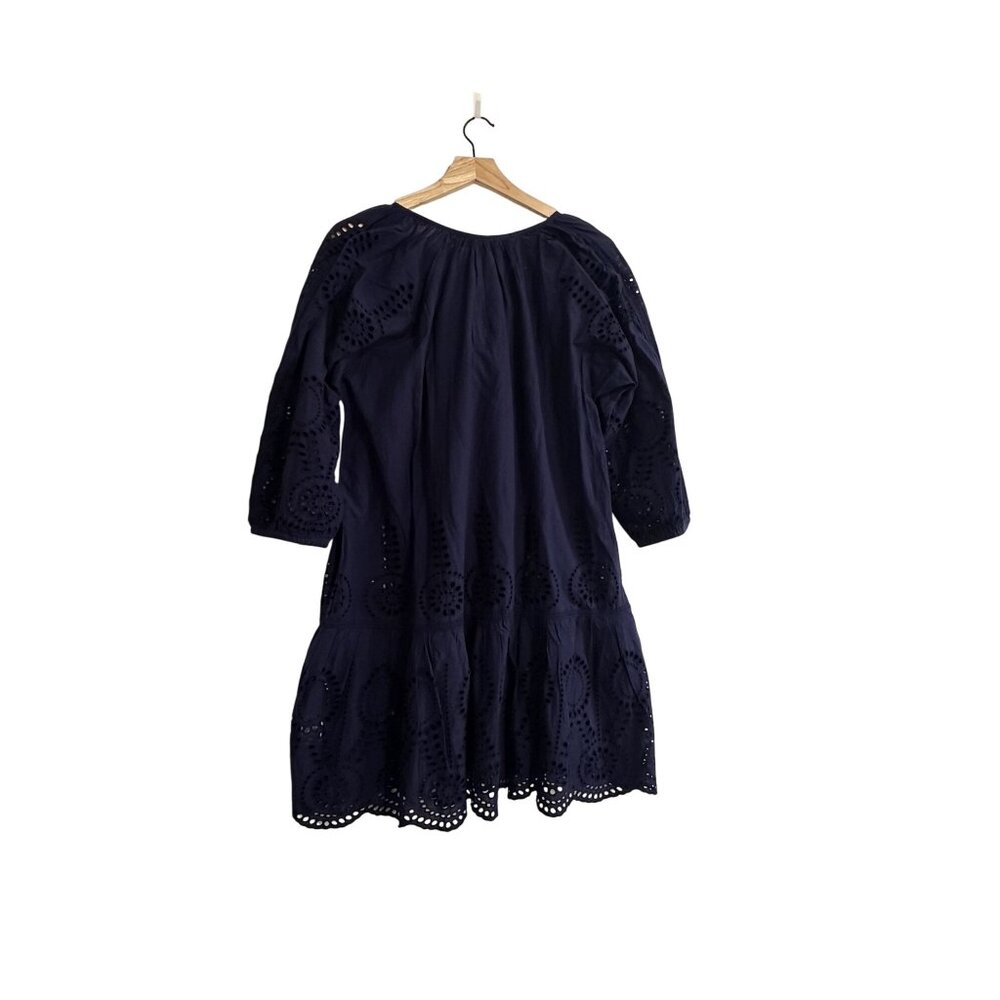 Melissa Odabash Ashley Eyelet Cotton Cover-up  Mini Dress, Size S Navy NWT - Picture 5 of 16